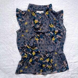 LOFT Blouse Womens  Floral Button Front  Size S